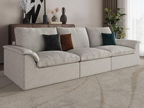 EASE MOOSE 115" 3 Seater Sectional Sofa, Boneless Couches by EASEMOOSE
