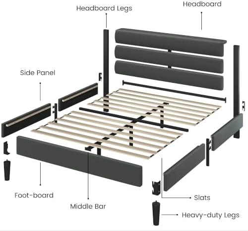 Fluest Full Bed Frame, Platform Bed Frame - Image 7
