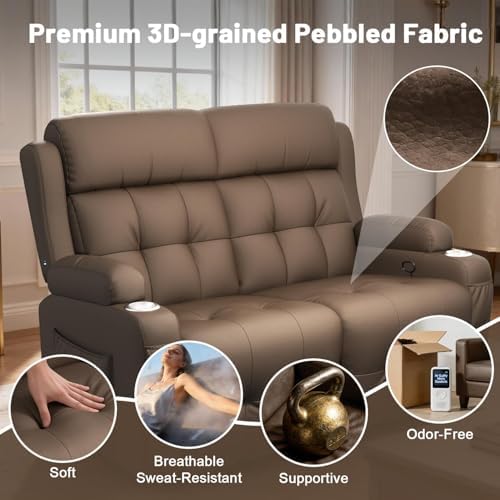 Reclining Loveseat Sofa, RV Loveseats Recliner Sofas Wall Hugger, Double - Image 5