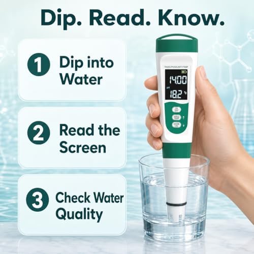 5 in 1 Water Quality Tester, Digital pH TDS EC Salinity Temperature Meter - Image 6