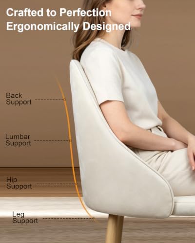 Dining Chairs Set of 2 with High Back, Ergonomic Curved Backrest Mid-Century - Image 5