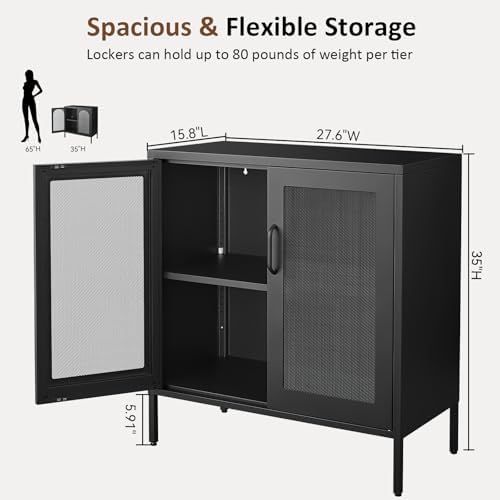 Buffet Cabinet, Modern Industrial Style Sideboard Buffet Cabinet, - Image 3