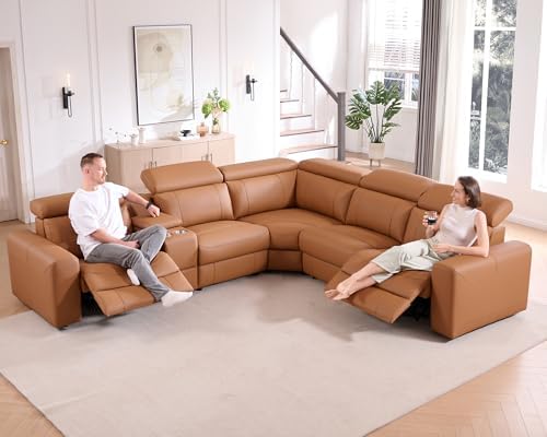 Power Reclining Sectional, Sectional Recliner, Leather Reclining Sectional - Image 4
