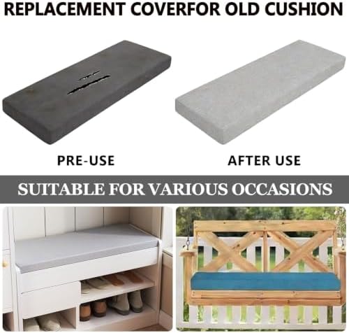 Bench Cushion Cover, Fine Linen Replacement Slipcover - Image 5