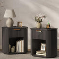 Fluted Round Nightstands Set of 2 by MECHYIN