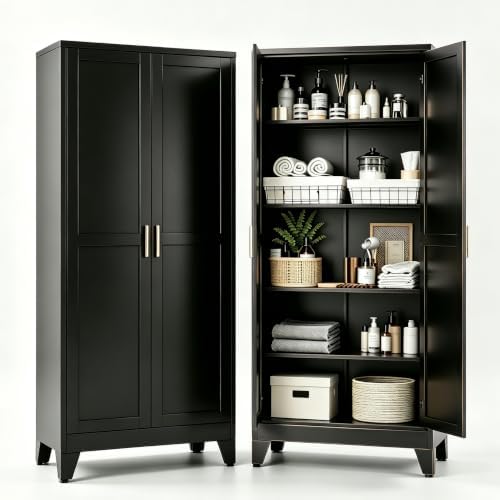 Bevivog 71" Black Metal Garage Storage Cabinets by BevivogStylishCabinetsOrganizeYourSpace