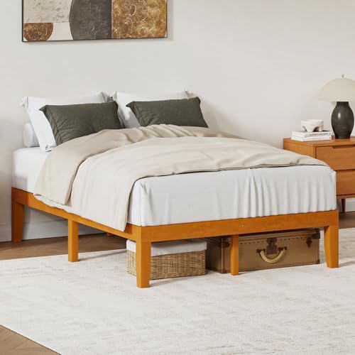 DUMOS 14 Inches Full Size Wood Platform Bed Frame, Solid Wooden Mattress by DumosLifestyle
