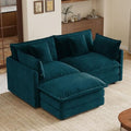 70.8” Loveseat with Ottoman, Deep Seat L Shaped Cloud Couch by VEPXXP