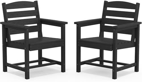SERWALL Outdoor HDPE Dining Chairs Set of 2 by SERWALL