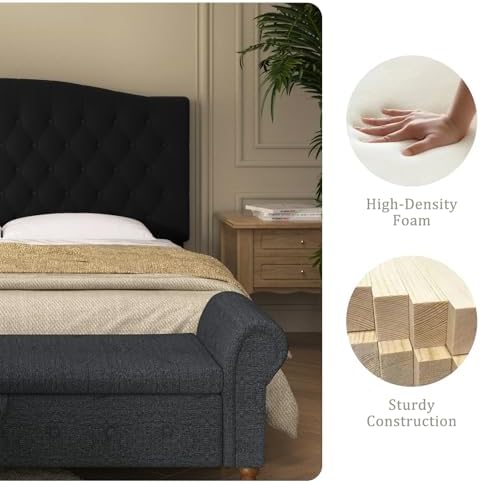 Furpopup Velvet Queen Size Headboard Only, Upholstered Wall Mount - Image 5