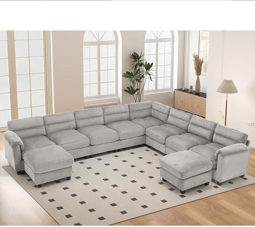 HAOMARKETS Oversized 135" Modular Sectional L Shaped Corner Sofa Couch by HAOMARKETS