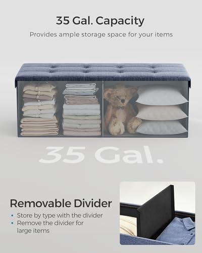 SONGMICS 43.3 Inches Folding Storage Ottoman Bench, Load 660 lb - Image 5