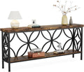 LITTLE TREE Sofa Table, 70.9 Inch Industrial Behind Couch Table by LITTLETREE