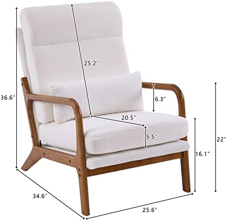 Karl home Accent Chair High Back Mid-Century Modern - Image 2