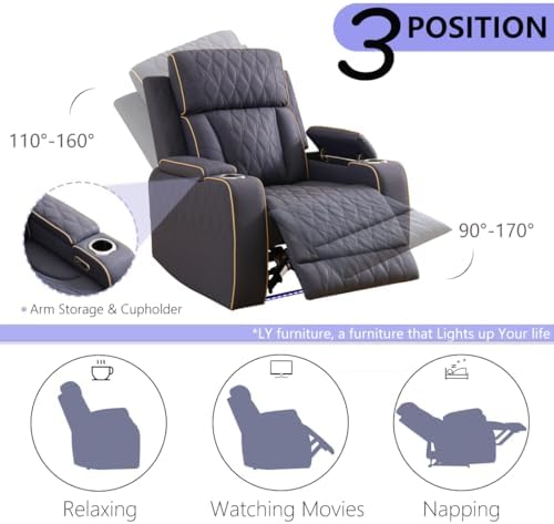 Power Recliner Loveseat, Living Room Furniture Sets, Luxury Reclining Sofa - Image 5