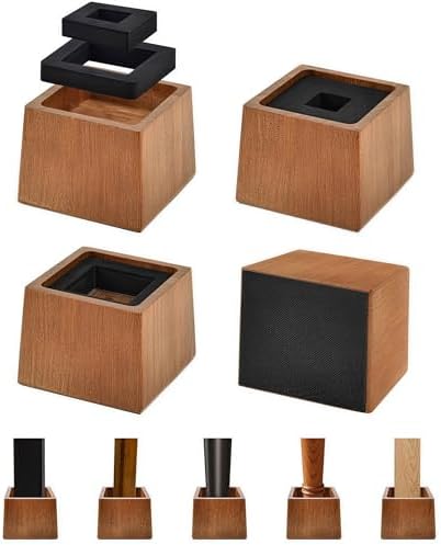 Wooden Bed Risers 3 Inch Heavy Duty, Support 2500 lbs by OYMVEKIK