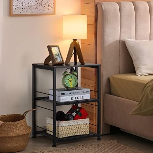 OYEAL Black Night Stand Industrial End Table - Image 2