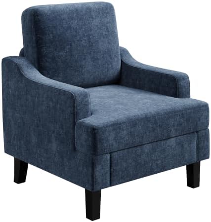 Garvee Blue Comfy Accent Chair, Upholstered Armchair by Garvee