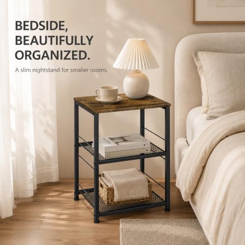 OYEAL Small Nightstand Industrial Square End Table - Image 6