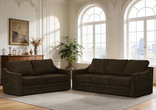 2 Pieces Chenille Sofa Set w/Soft Back Cushion by ACMEASE