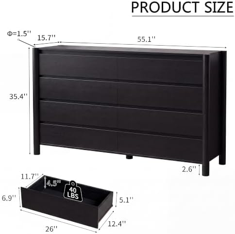 HOUROM Black Dresser for Bedroom - Image 2