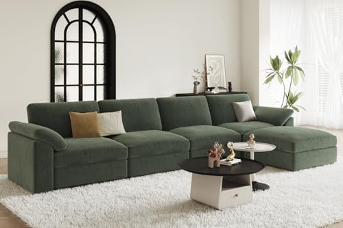 EASE MOOSE Oversized Sectional Modular Deep Seat Green Sectional Couch by EASEMOOSE
