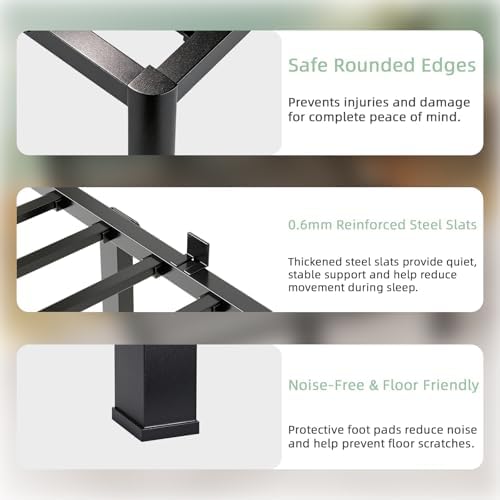 Twin Bed Frame, 14 Inch Heavy Duty Steel Platform, Noise-Free - Image 6