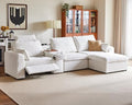 139" Modular Power Recliner Sectional L-shaped Couch by BEDEEP