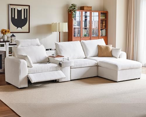 139" Modular Power Recliner Sectional L-shaped Couch by BEDEEP