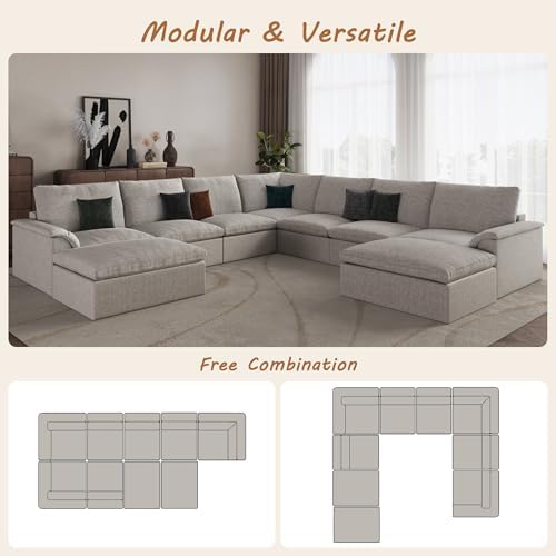 EASE MOOSE Large Modular Sectional Sofa, Boneless Couches - Image 5