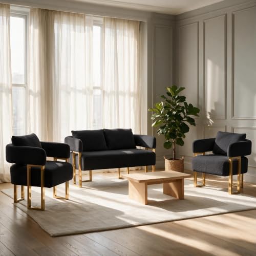 YISHENG Loveseat Sofa and 2 Accent Chairs, Comfy 3 Piece Sofa Couch - Image 5