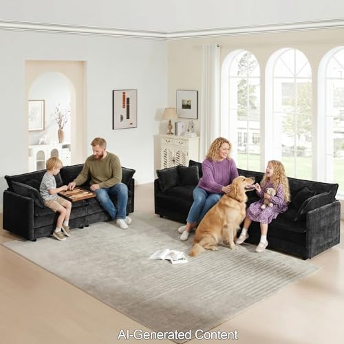 GNIXUU 111.5“ Chenille Modular Sectional Sofa - Image 3