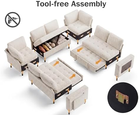 Vipbear 8 Seat U Shaped Modular Sectional Sleeper Sofa - Image 4