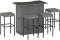 Outsunny 5 Piece Wicker Outdoor Bar Set by Outsunny