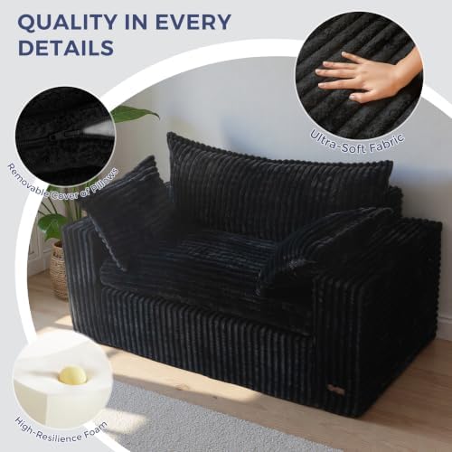 MAXYOYO Boneless Couch, 59-Inch Couch in a Box, Deep Loveseat - Image 4