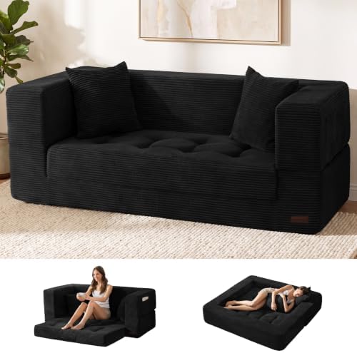 MAXYOYO Folding Sofa Bed, Convertible Boneless Loveseat Couch by MAXYOYO