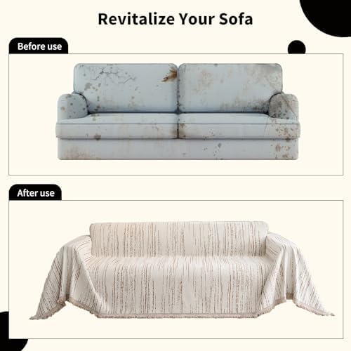 WEYOND Chenille Couch Cover Tassels, Sofa Cover Washable - Image 6