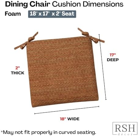 RSH DECOR: Sunbrella Foam Chair Cushions Set of 2 | 18" x 17" x 2" | - Image 3