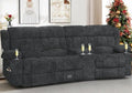 Dresegmt Recliner Sofa with Storage Console, Flip Middle Backrest Design 3 Seat by Dresegmt