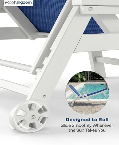 HDPE 5 Positions Chaise Lounge Outdoor Set of 4 - Image 4