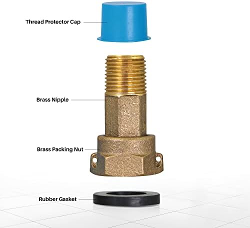 Midline Valve XND1520-OM Brass Water Meter Coupling Adapter Pipe Fitting; - Image 4