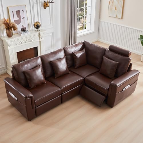 RARZOE Modular Sectional Couch Corner Seat Module, Faux Leather Armless Corner - Image 2