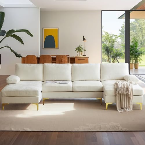 VINGLI 110" Large U-Shape Sectional Sofa Couch by VINGLI
