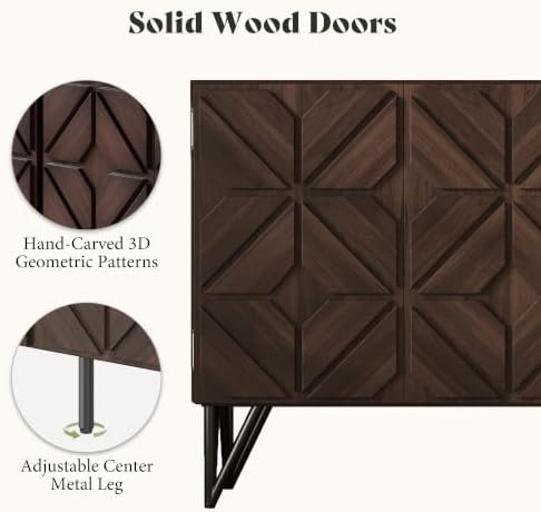 AMERLIFE 63" Solid Wood Buffet Cabinet - Image 3