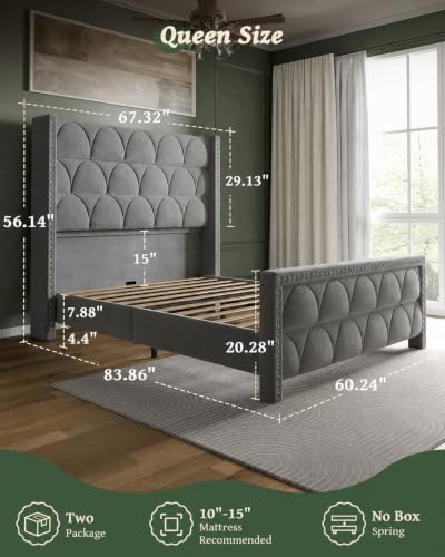 OHOHOLIVE Queen Size Bed Frame - Image 2