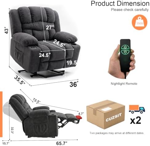 Oversized Power Lift Recliner Chair - Image 3