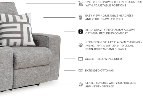 Signature Design by Ashley Power Reclining Loveseat - Image 4