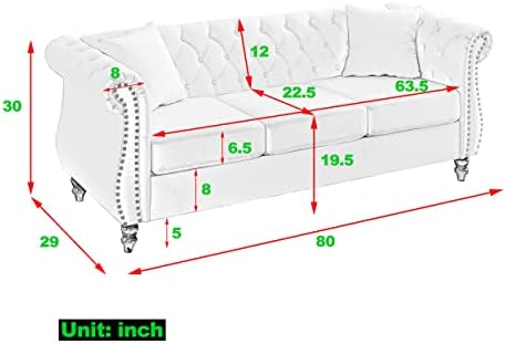80" Chesterfield Loveseat Velvet Sofa - Image 2