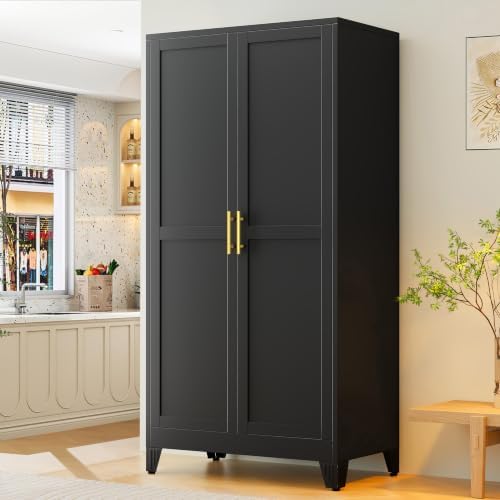 GAIOUS 79" Tall New Update Kitchen Pantry Cabinet, Metal Storage Cabinet by GAIOUS