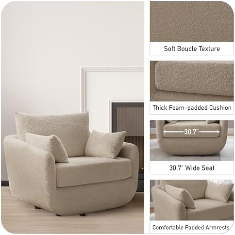 360° Swivel Accent Armchair, 39.3" Oversized - Image 5